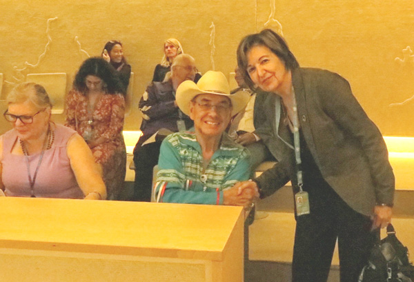 The meeting with Wilton Littlechild, Head of the Cree Nation, with whom the Ecospirituality Foundation collaborate