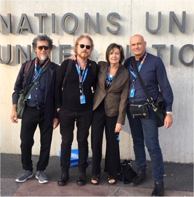 La delegazione della Ecospirituality Foundation. Da sinistra: Andrea Lesmo, Rosalba Nattero, Luca Colarelli, Gianluca Roggero.