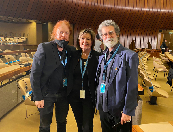 La delegazione della Ecospirituality Foundation. Da sinistra: Luca Colarelli, Rosalba Nattero, Andrea Lesmo