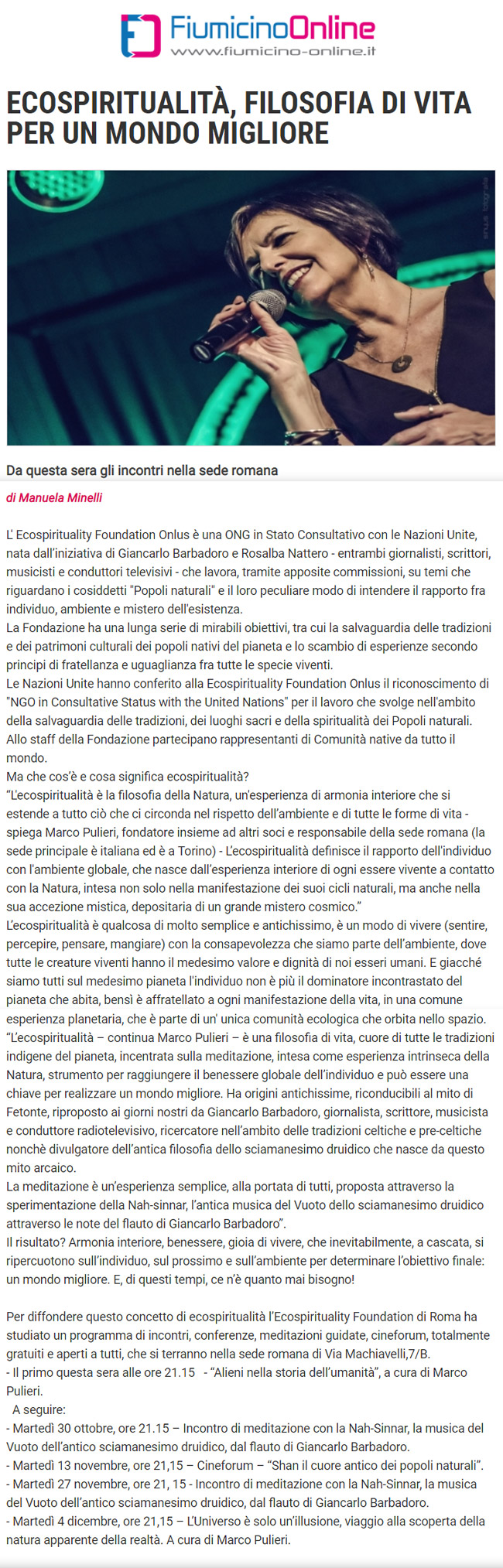 fiumicino-online-ECOSPIRITUALITÀ, FILOSOFIA DI VITA PER UN MONDO MIGLIORE