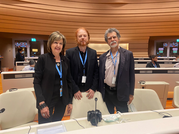 La delegazione della Ecospirituality Foundation. Con Rosalba Nattero: Luca Colarelli e Andrea Lesmo